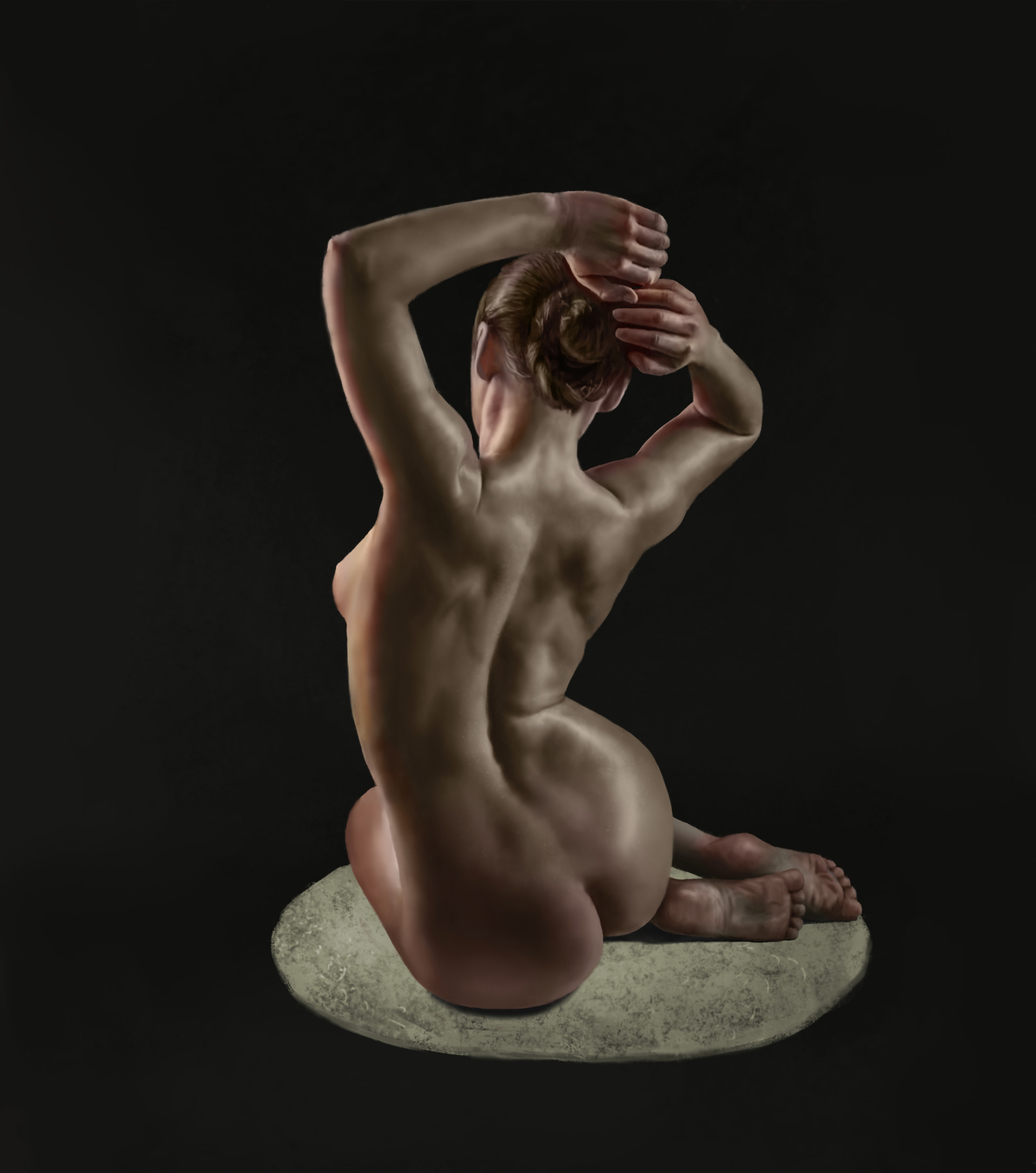 Artistic female figure model nude