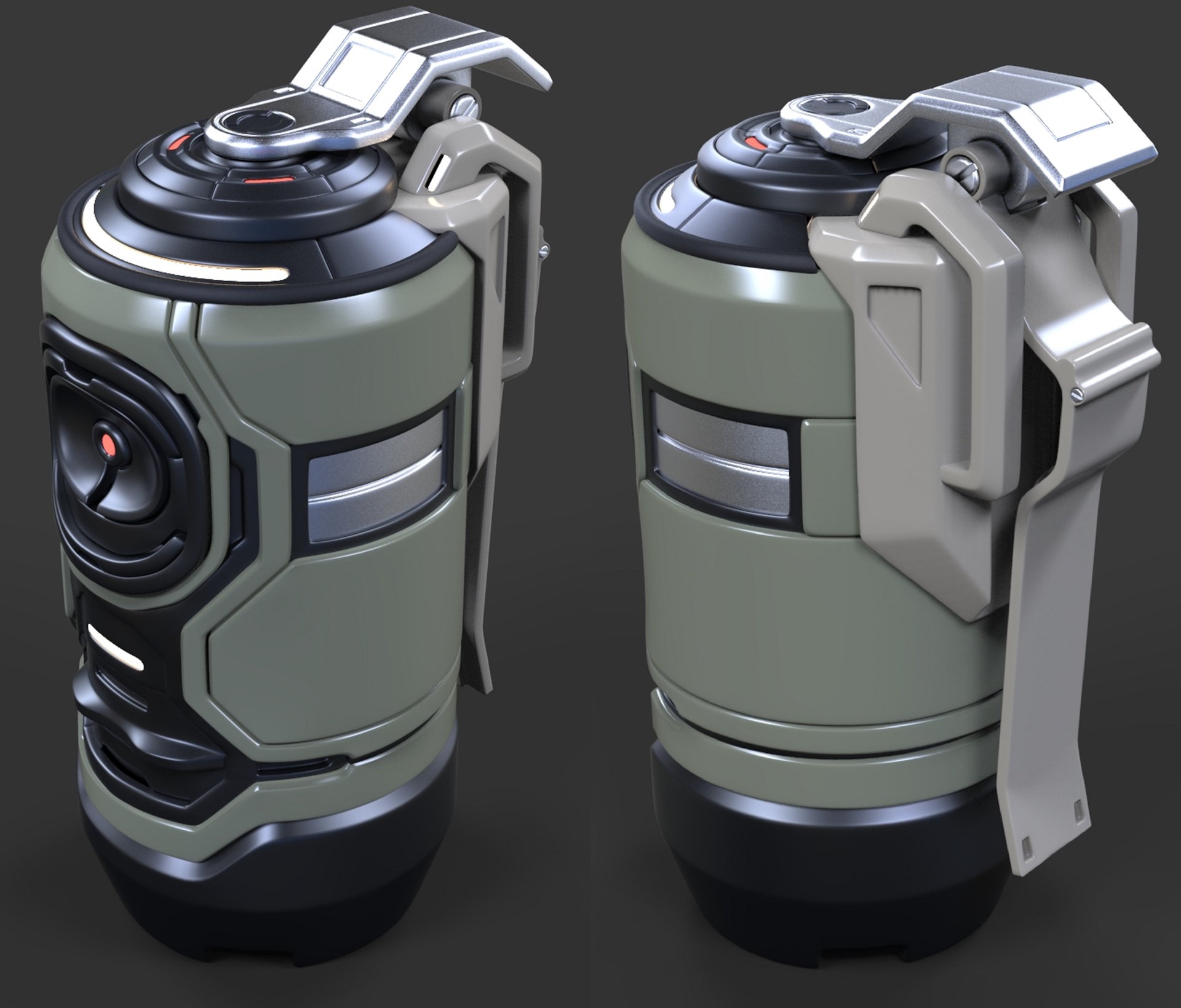 Artstation Sci Fi Grenade Wip 3680