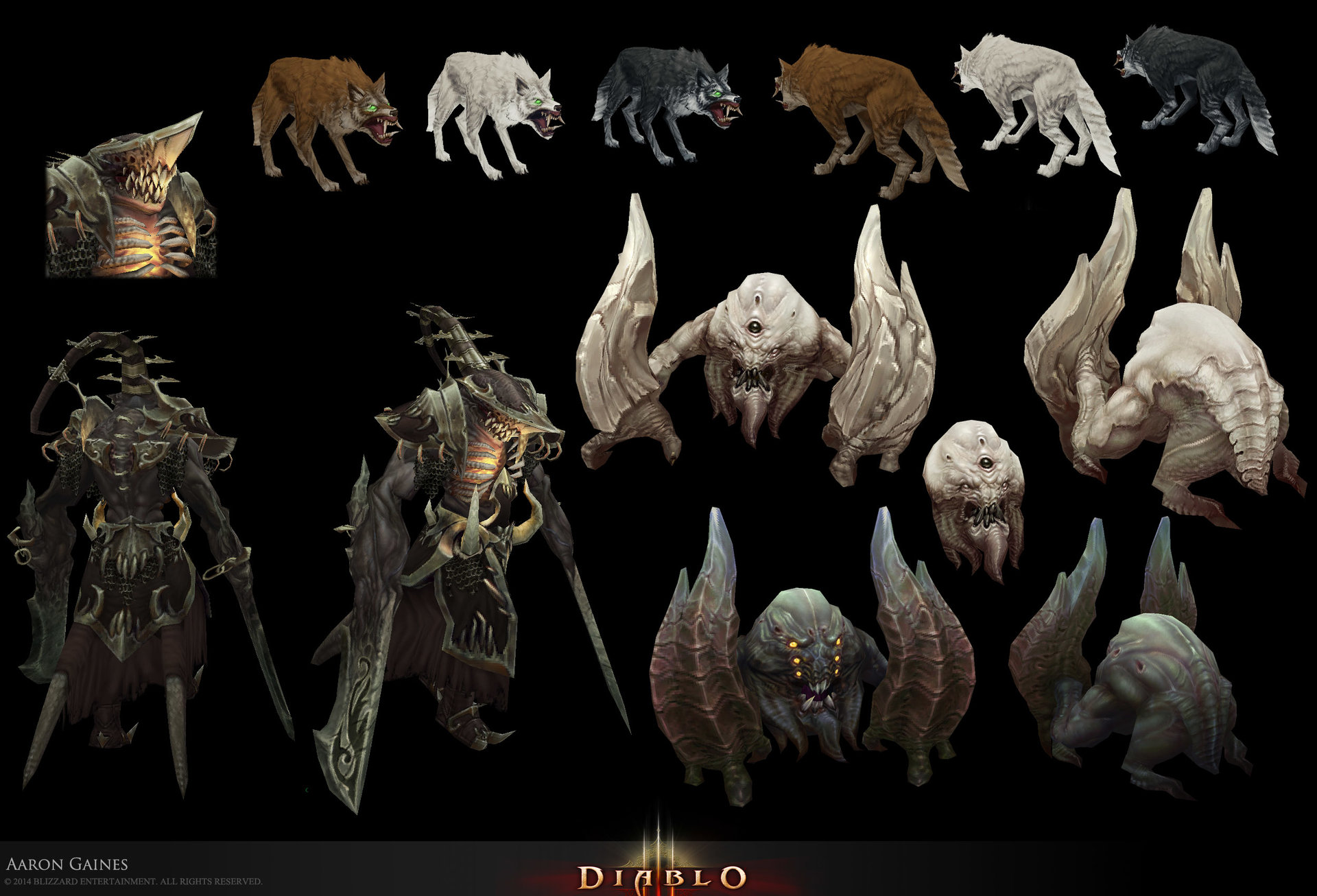 Monster 3d 2. Diablo 2 друид. Diablo 2 resurrected монстры. Диабло 3 монстры. Diablo 2 Concept.