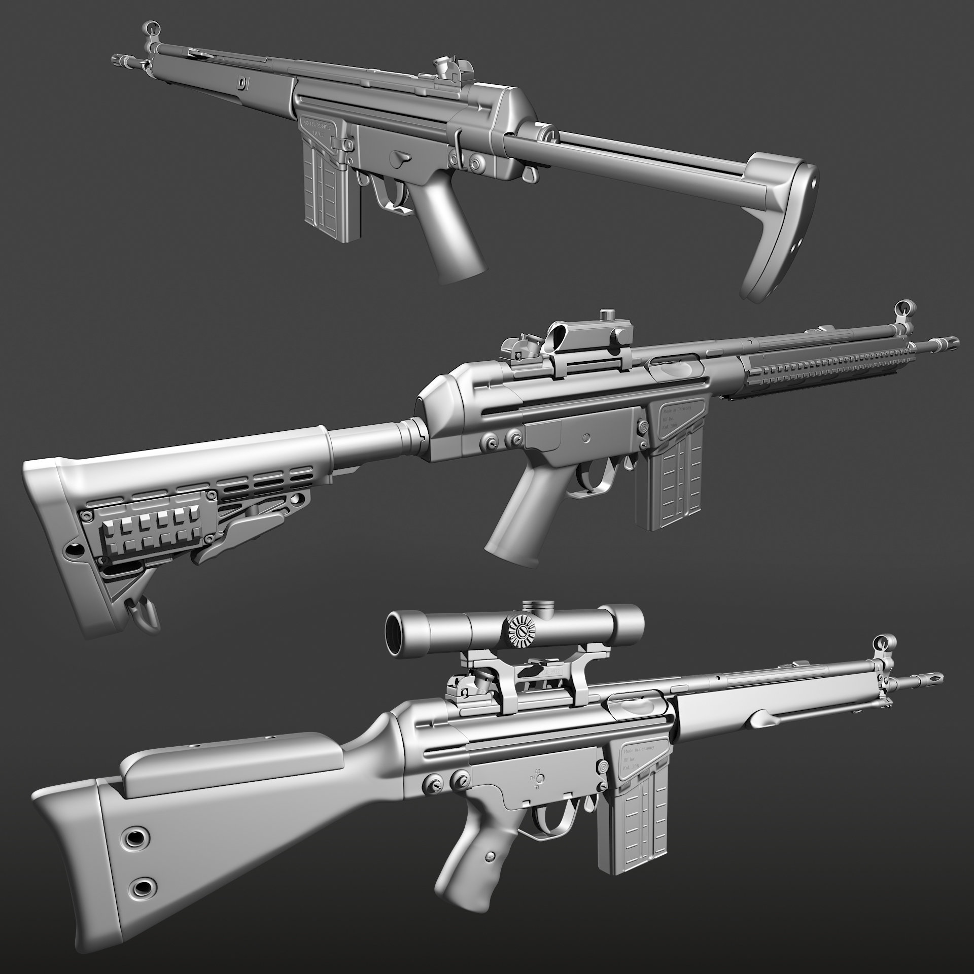 ArtStation - H&K G3(highpoly), Vadim Andreev