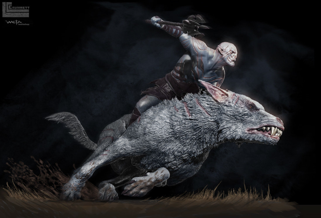 Azog the Defiler on Warg; Weta Collectible, Lindsey Crummett.