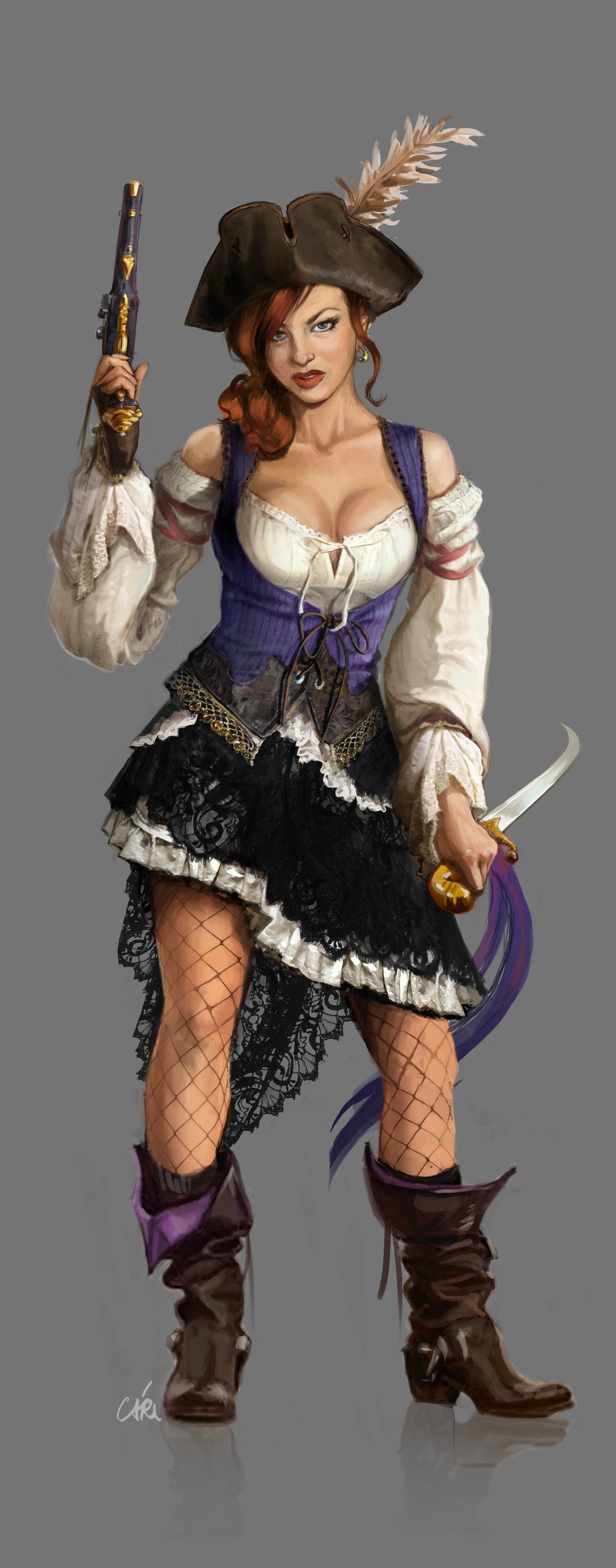 Sexy Pirate Women Art 8571