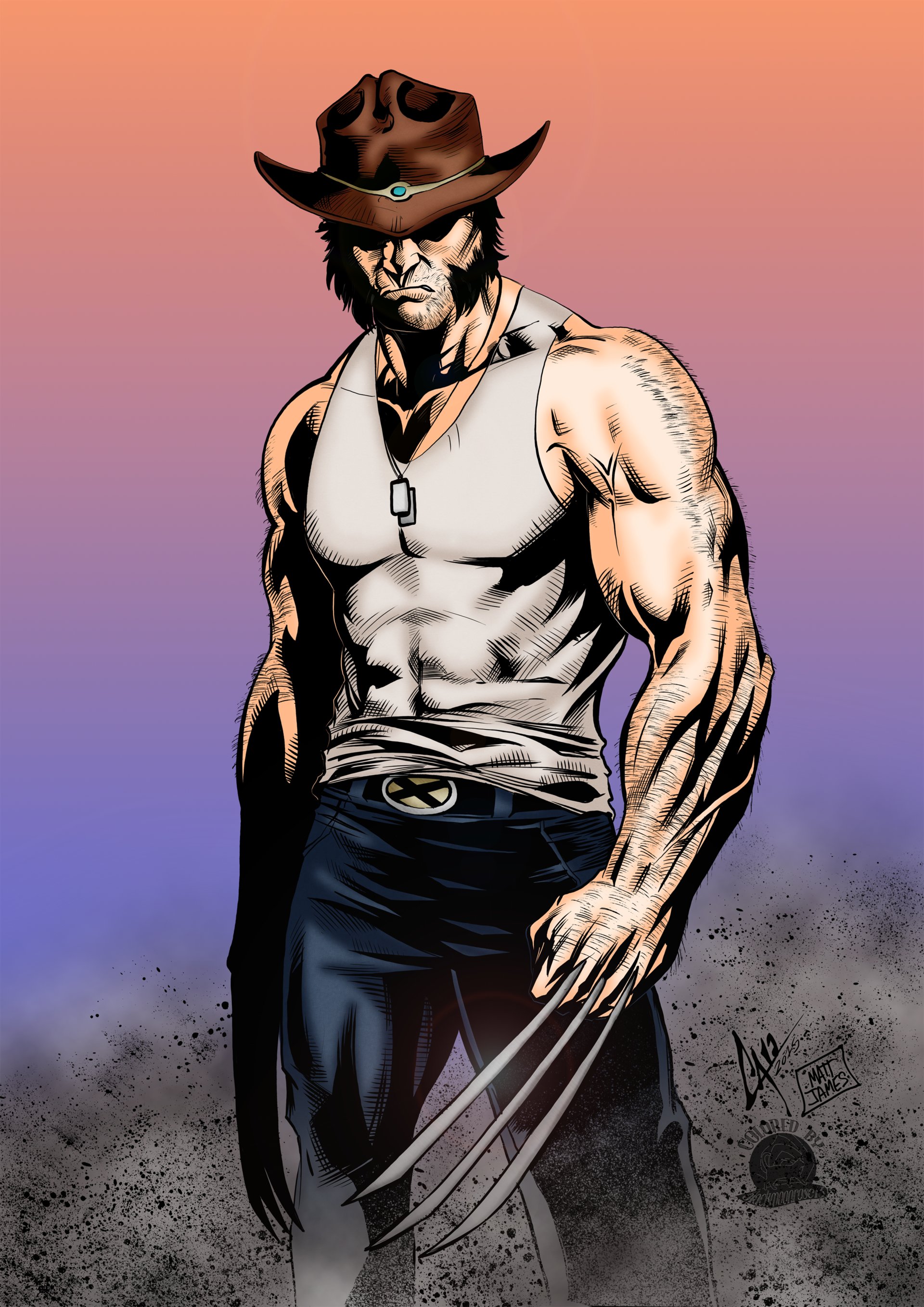 wolverine with cowboy hat