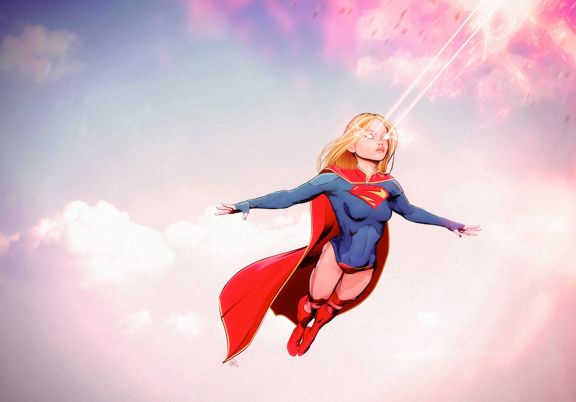 Supergirl Flying Up