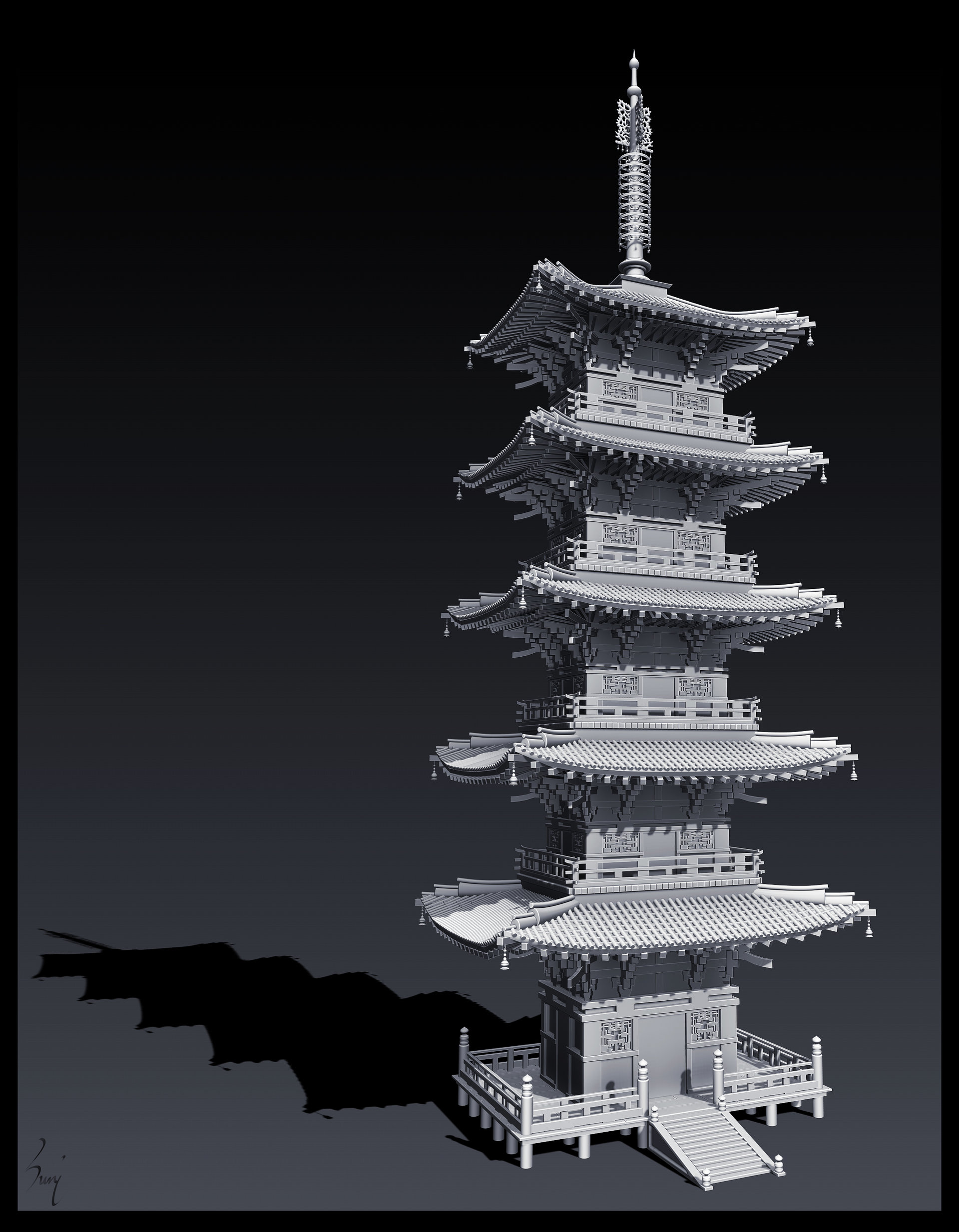 ArtStation - Japanese Tower ..., ... Suni ...