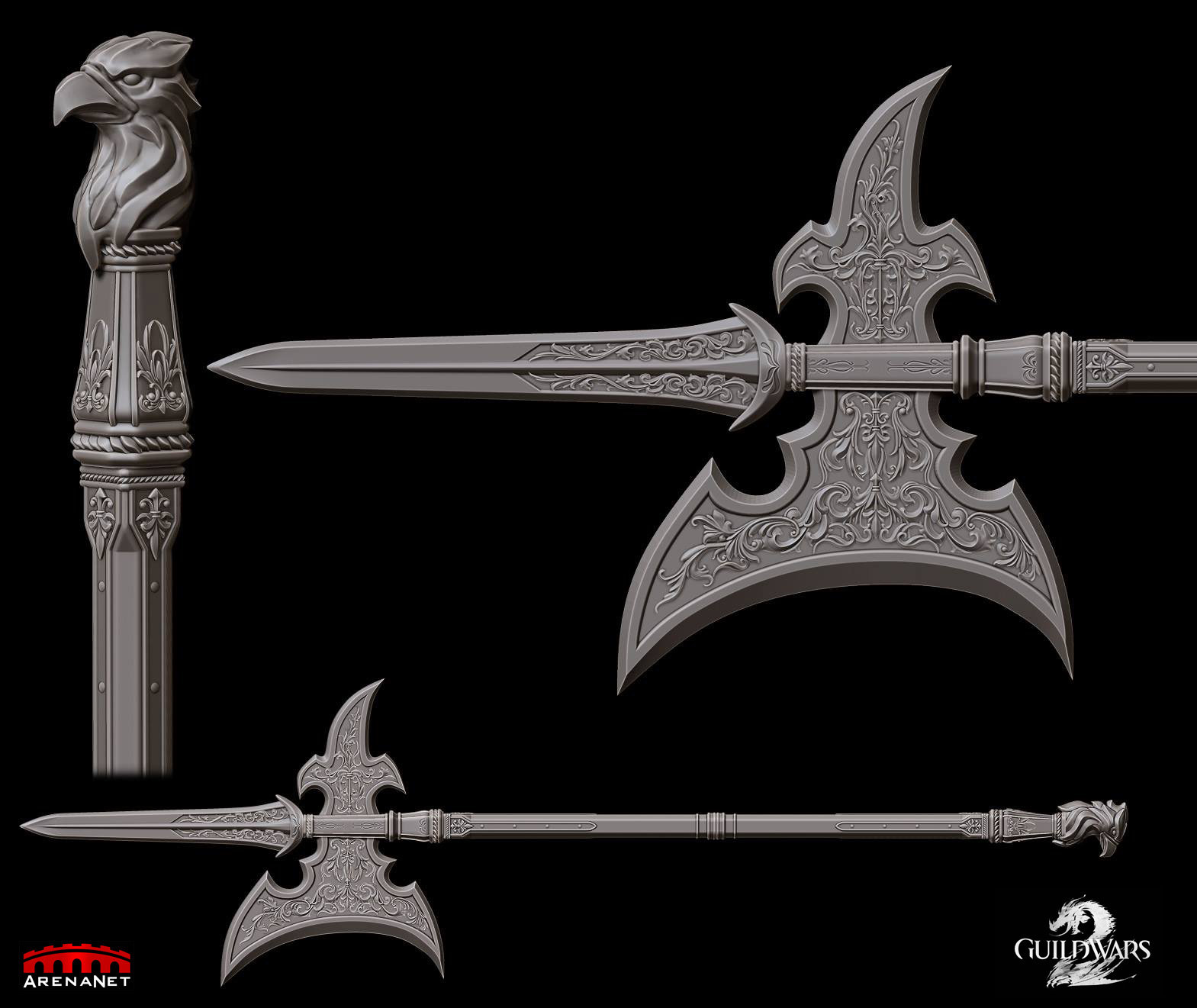 Artstation - Guild Wars 2 Gallant Weapon Set Polearm