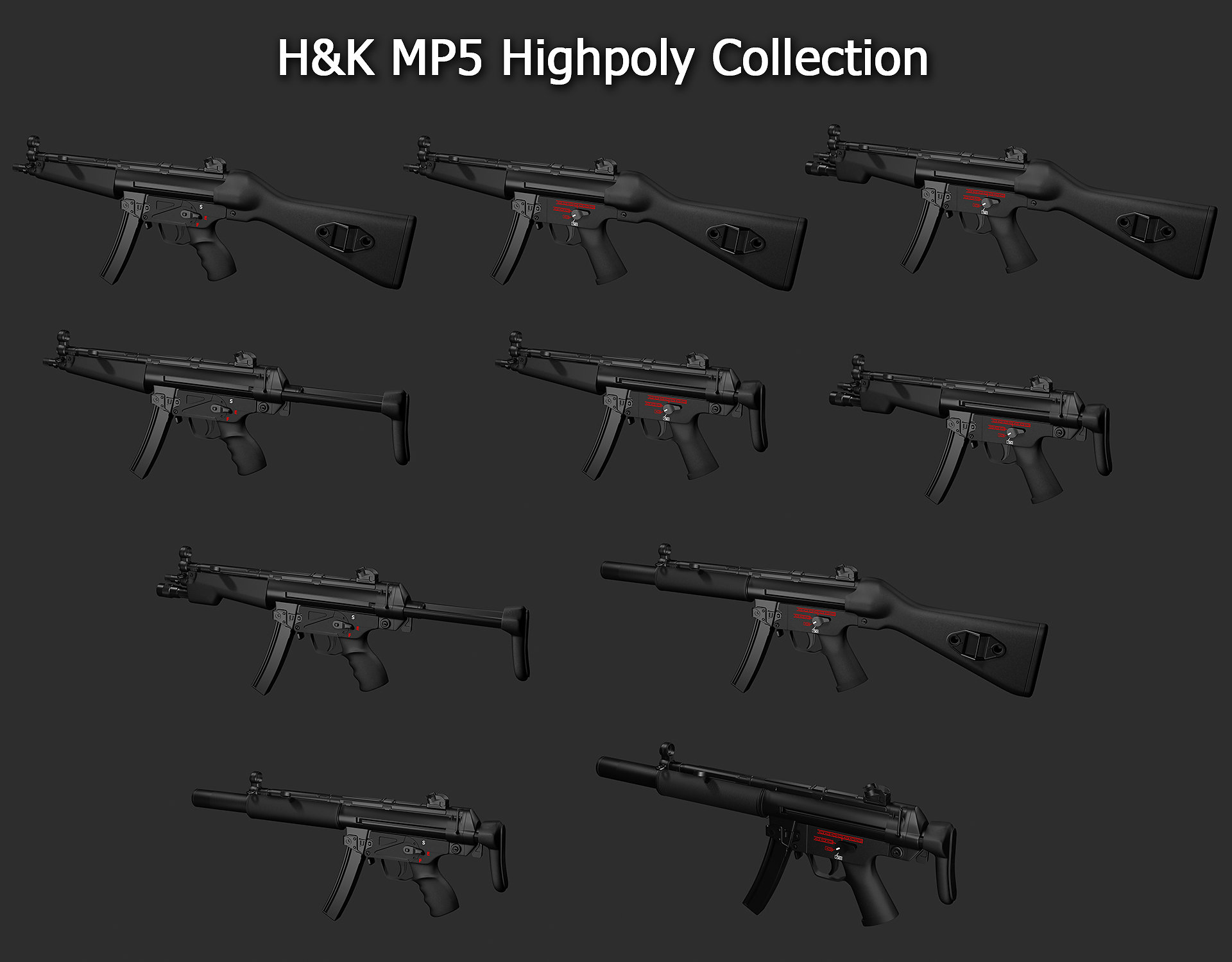 ArtStation - MP5 Highpoly Collection