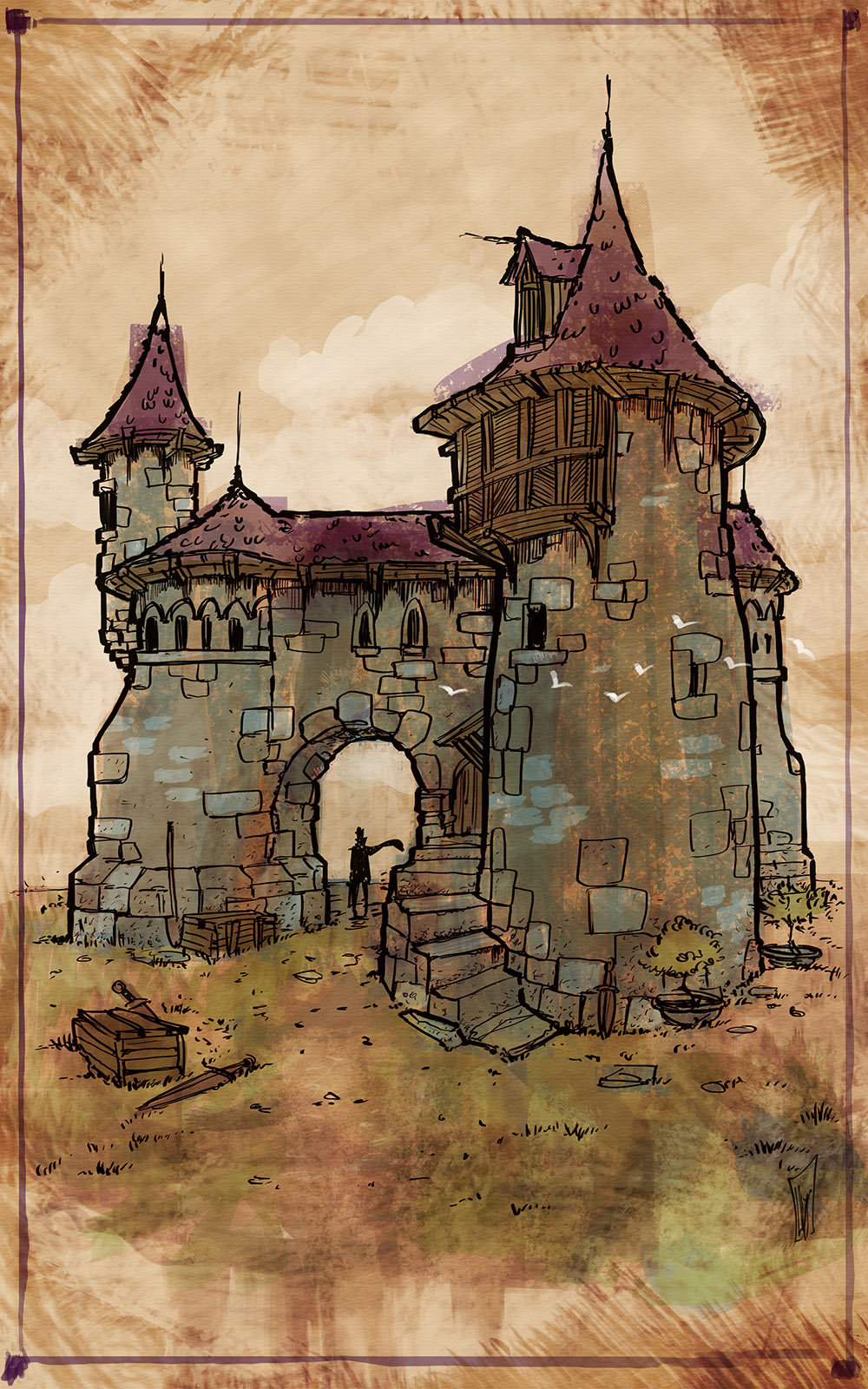 Рисунок старой крепости. Старинный замок иллюстрация. Средневековый стиль рисования. Старинный замок рисунок. Средневековый замок рисунок.