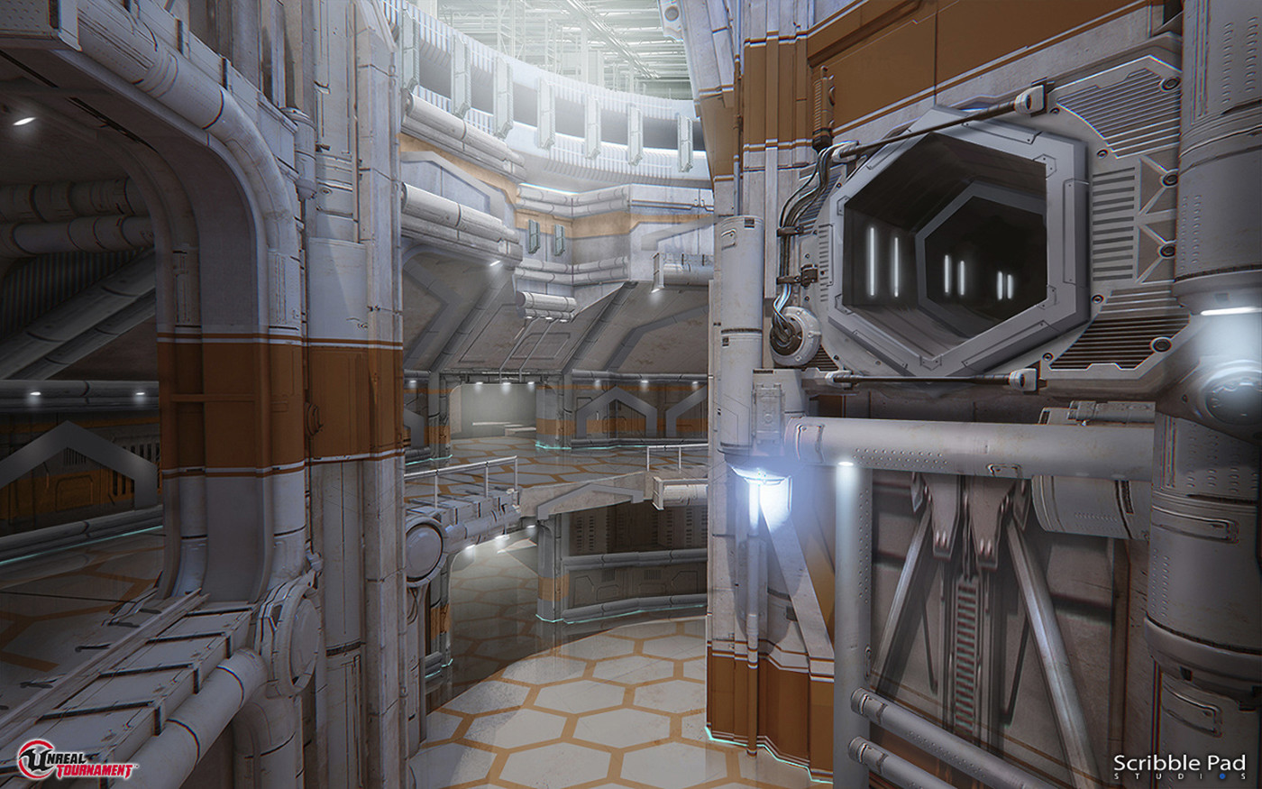 ArtStation - Unreal Tournament - Lift Interior Level Map Design