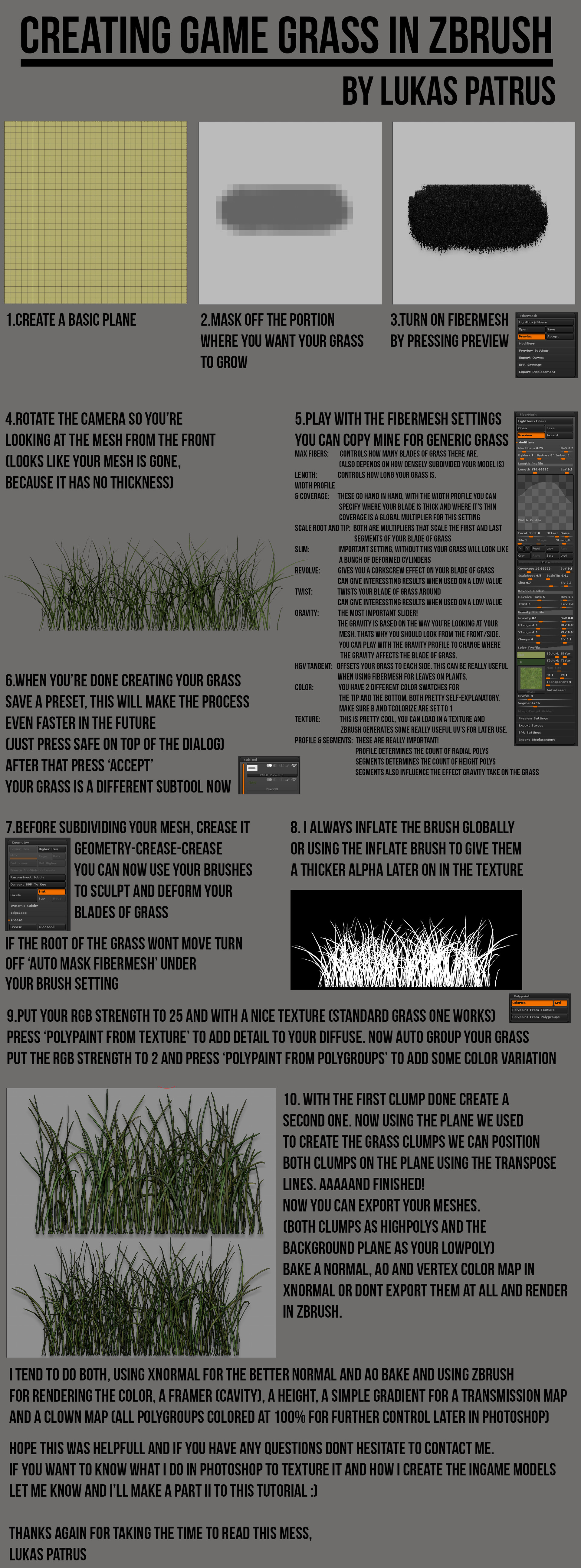 how to controlgrass zbrush
