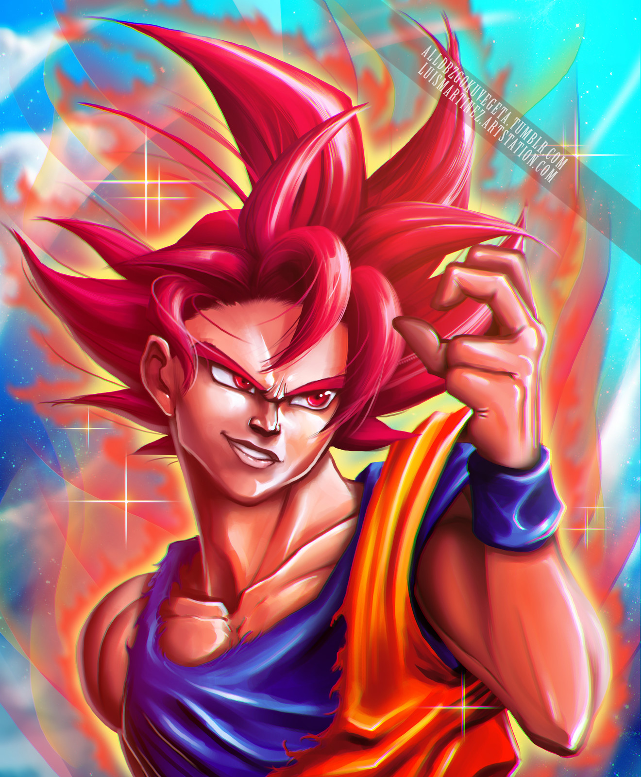 Artstation Goku Super Saiyan God Luis Martinez