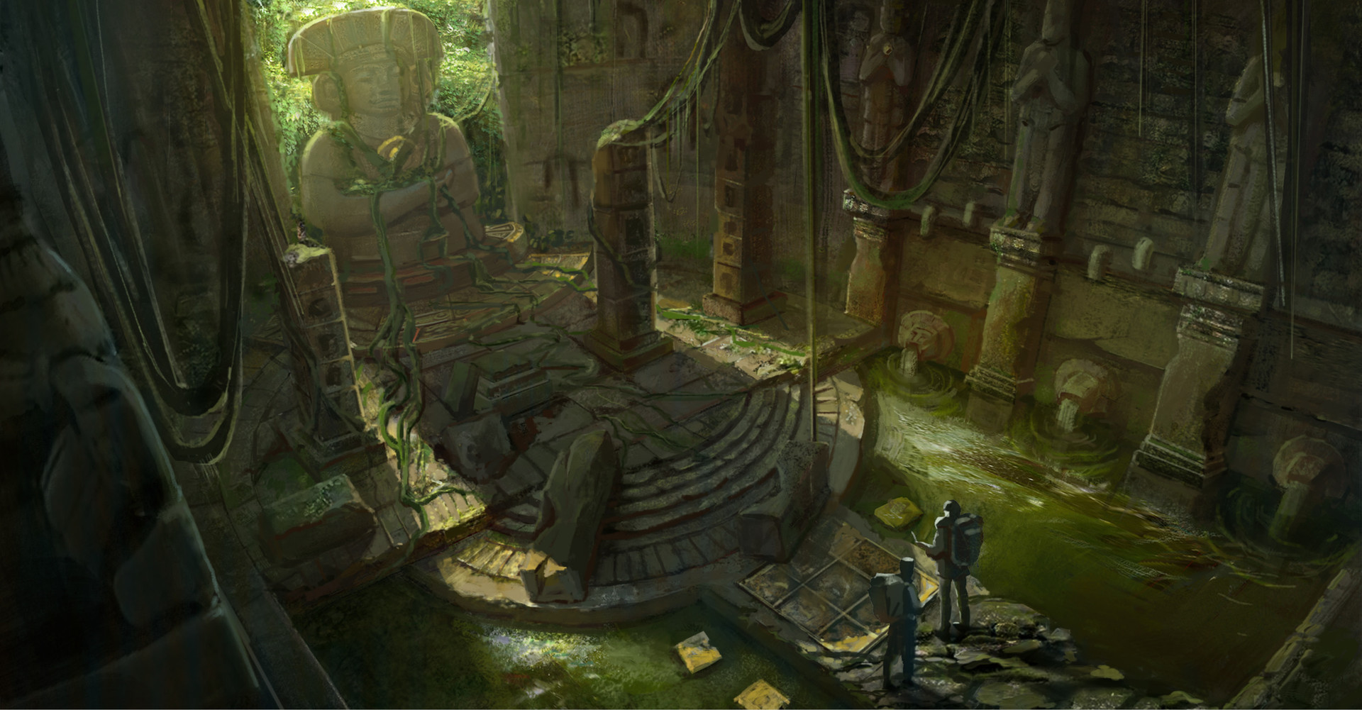 ArtStation - Temple Adventure Game Interior Design