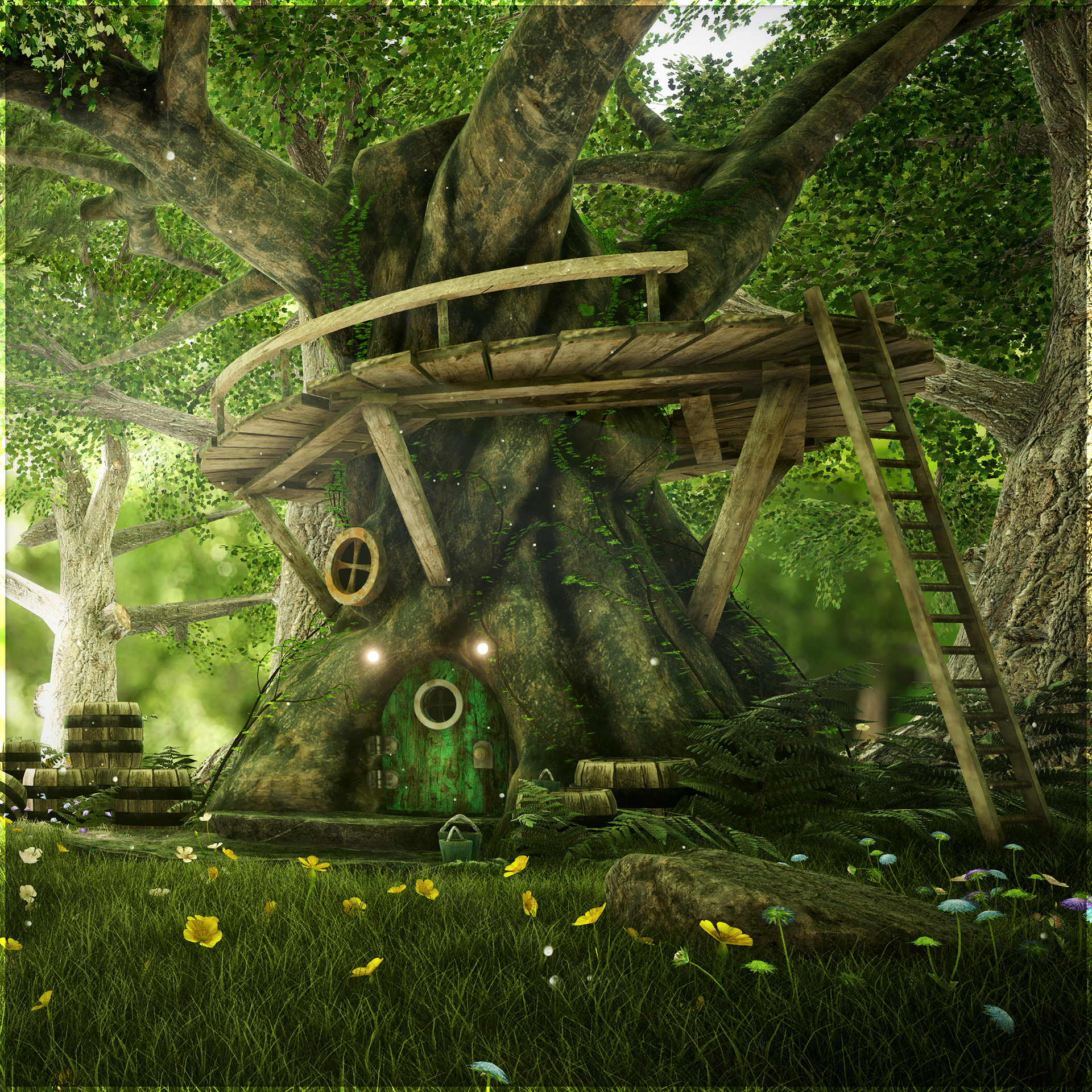 Artstation Fantasy Tree House Scene Rendered In Ue4