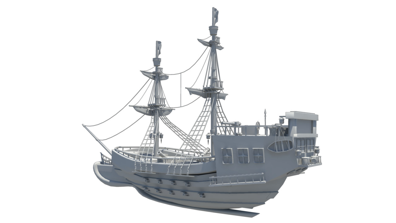 ArtStation - Pirate ship UNTEXTURED