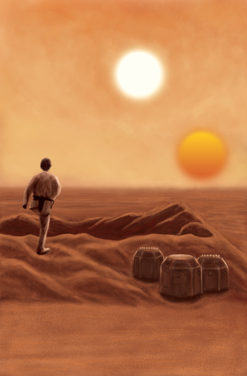 Star Wars landscape on Tatooine. 