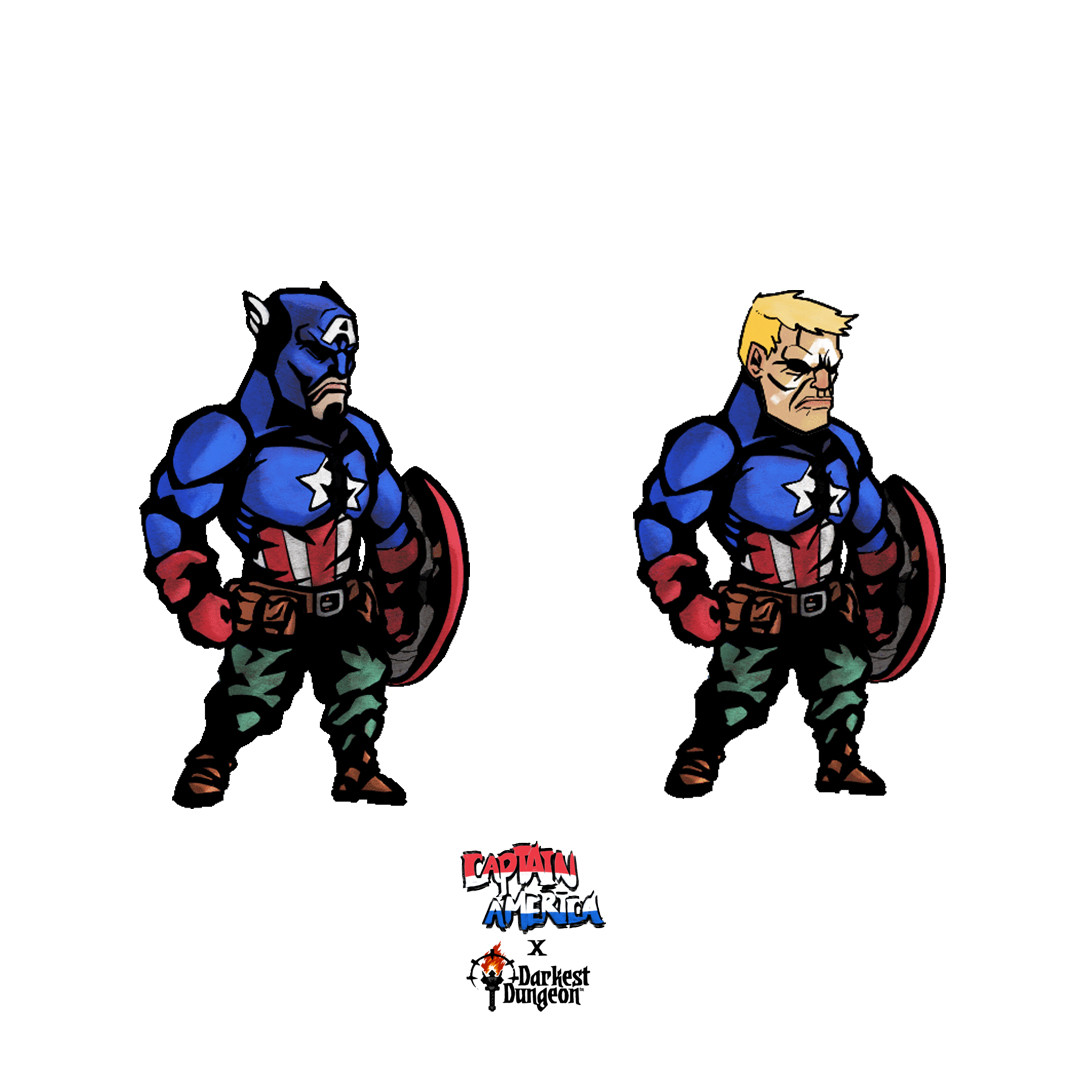 Artstation captain america x darkest dungeon spriter project