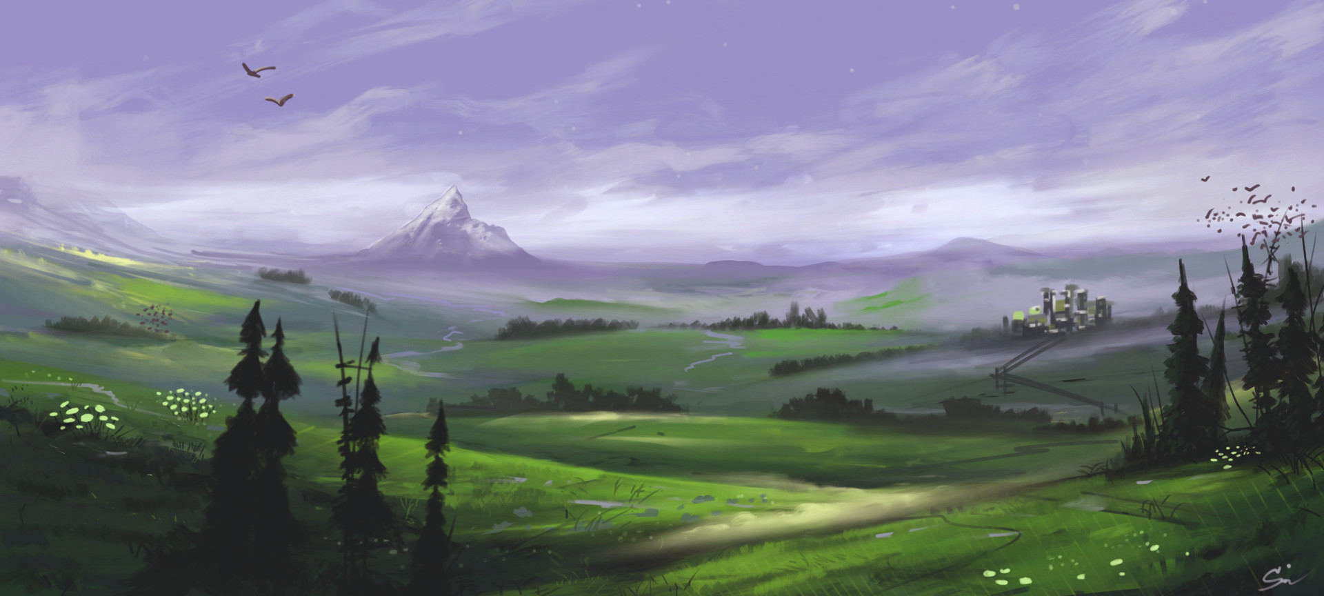 ArtStation - Hills Sketch