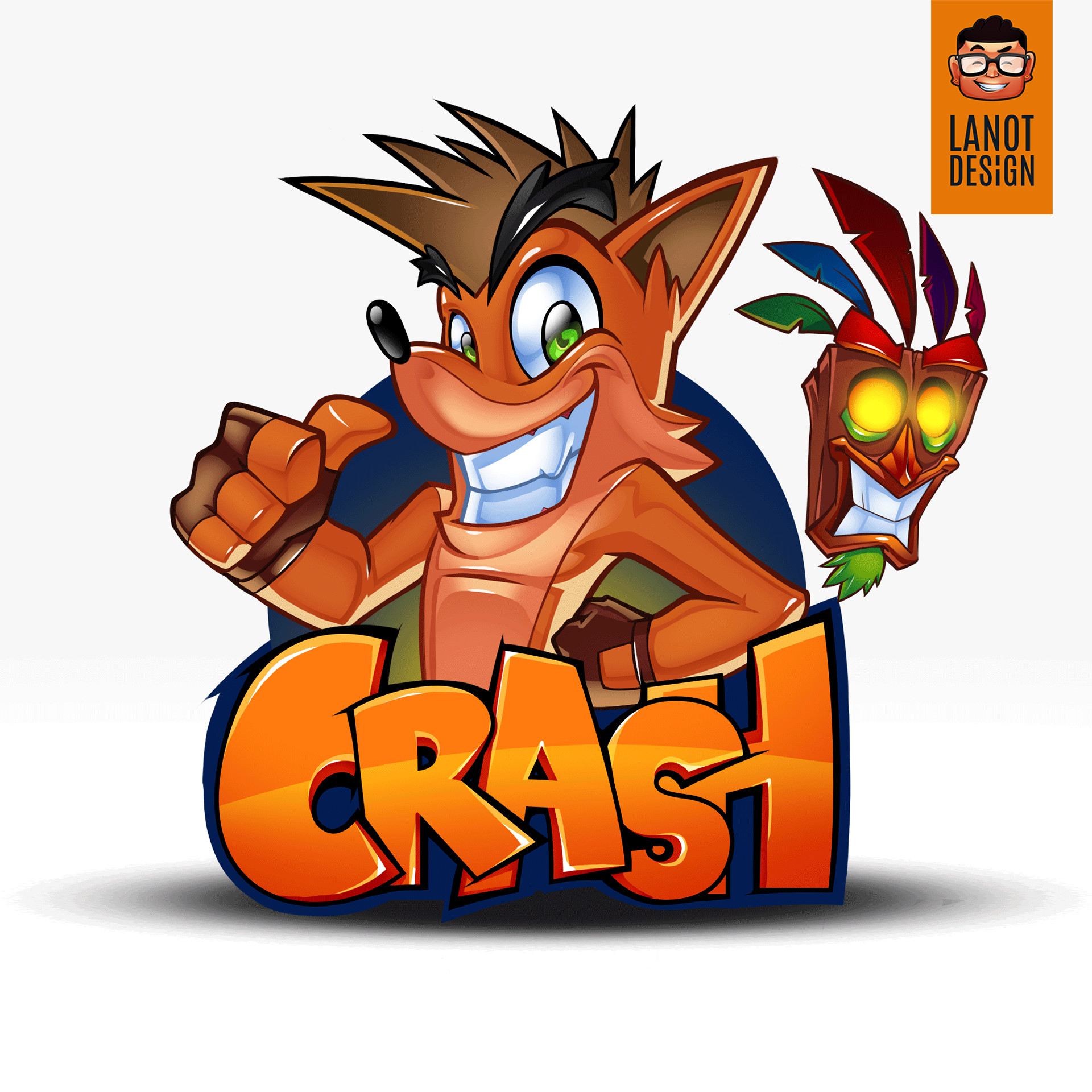 Crash Bandicoot Fan Art Character Design , Harvey Lanot.