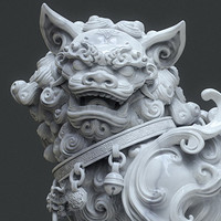 ArtStation - A Chinese lion statue(Bronze version )