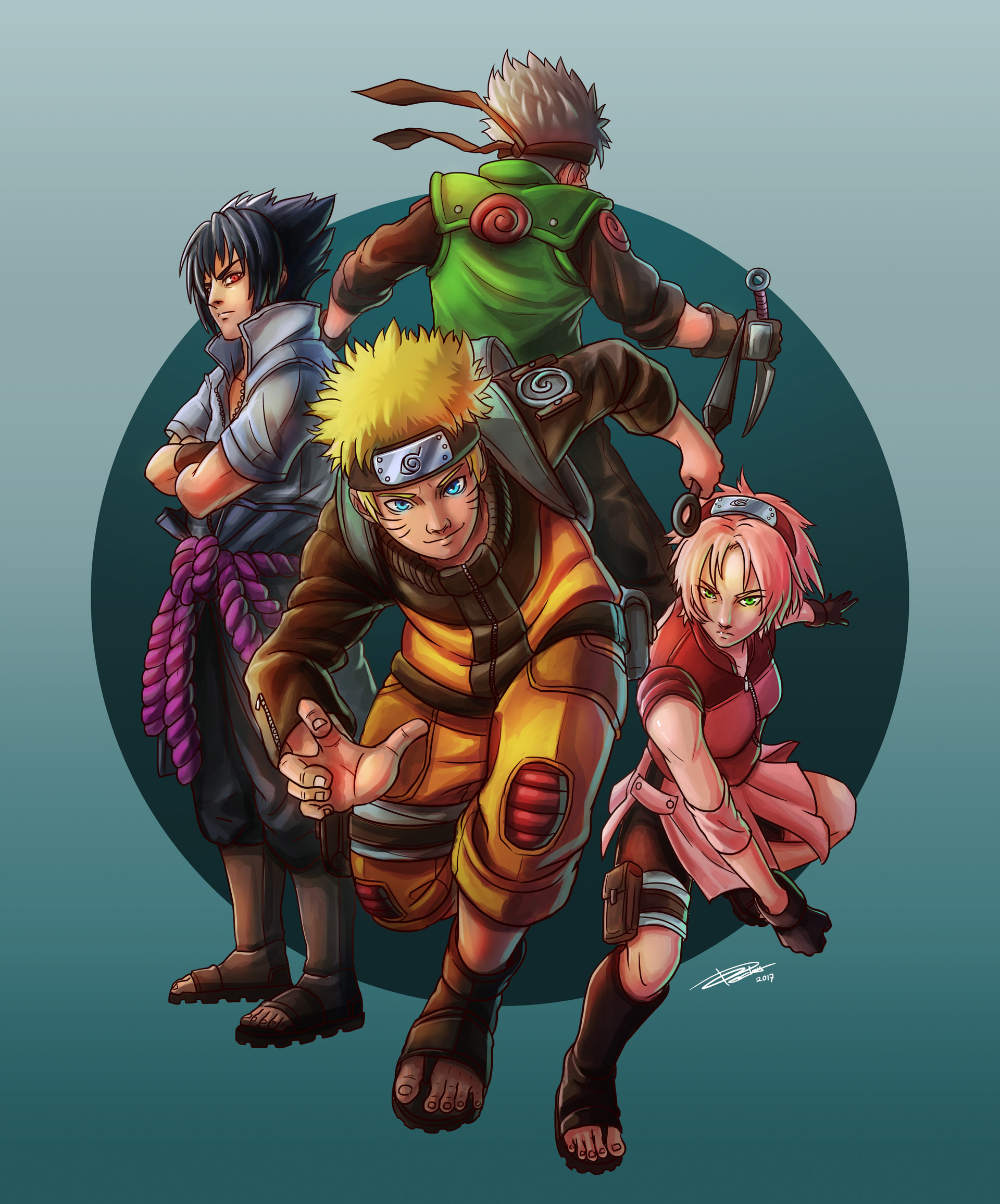 ArtStation - Anime NARUTO - Team 7 - fanart