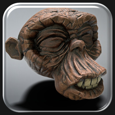 ArtStation - Wooden Voodoo Monkey Head