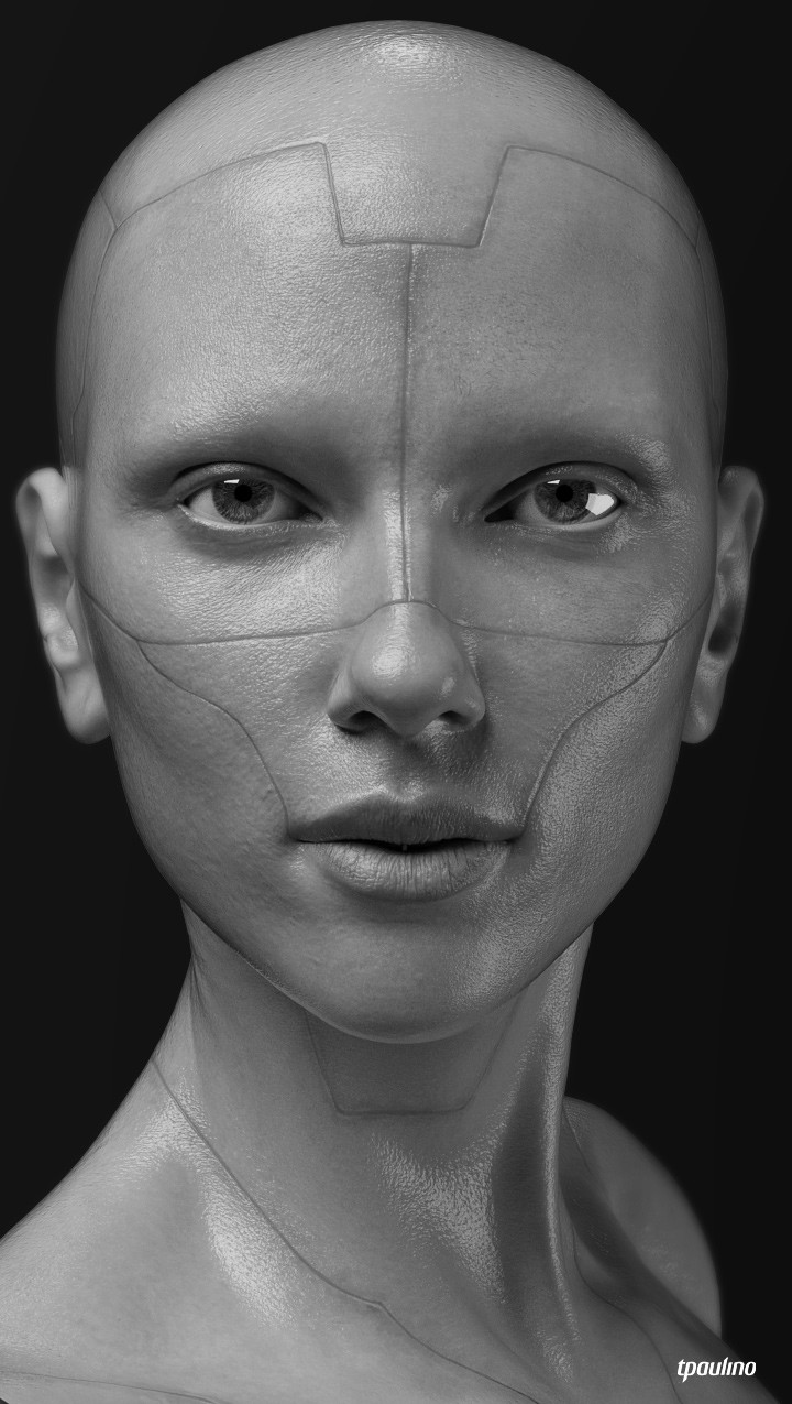 ArtStation - Project Motoko - WIP - Face Texture