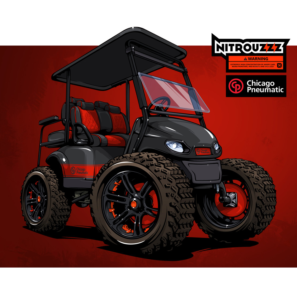 ArtStation Custom Golf cart illustration for Chicago Pneumatic.