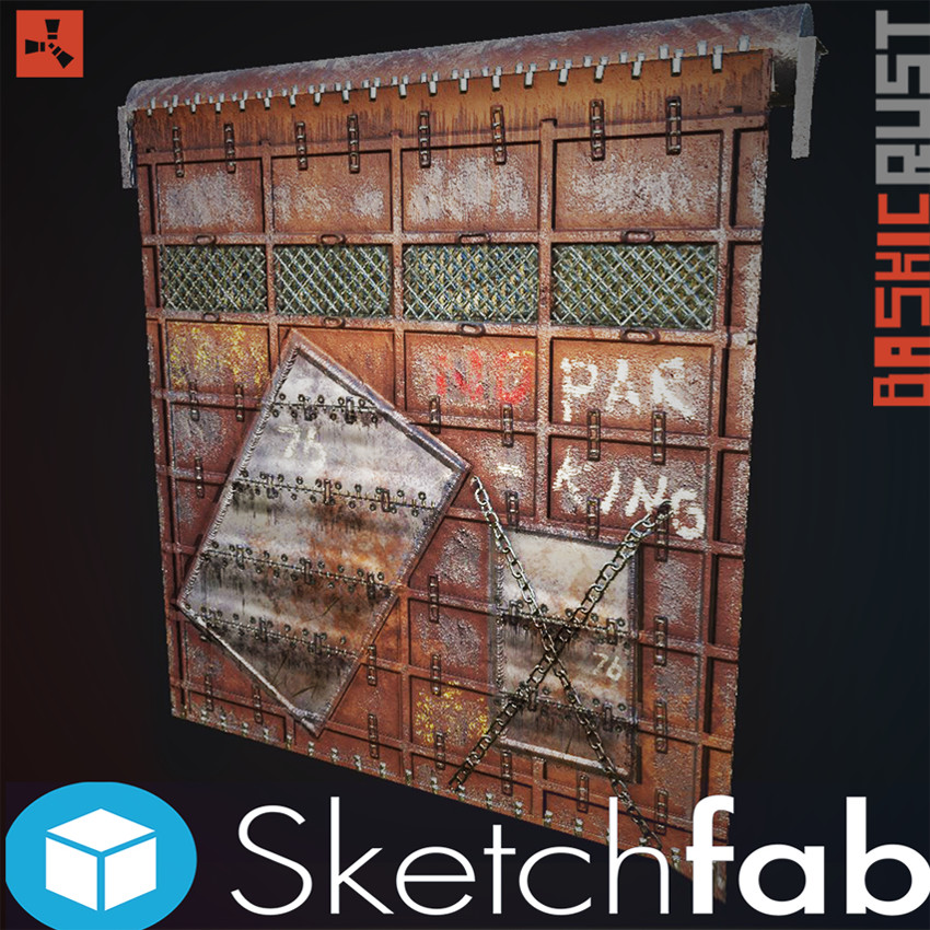 Artstation Rust Skin Reinforced Old Garage Door Milosh Baskiћ