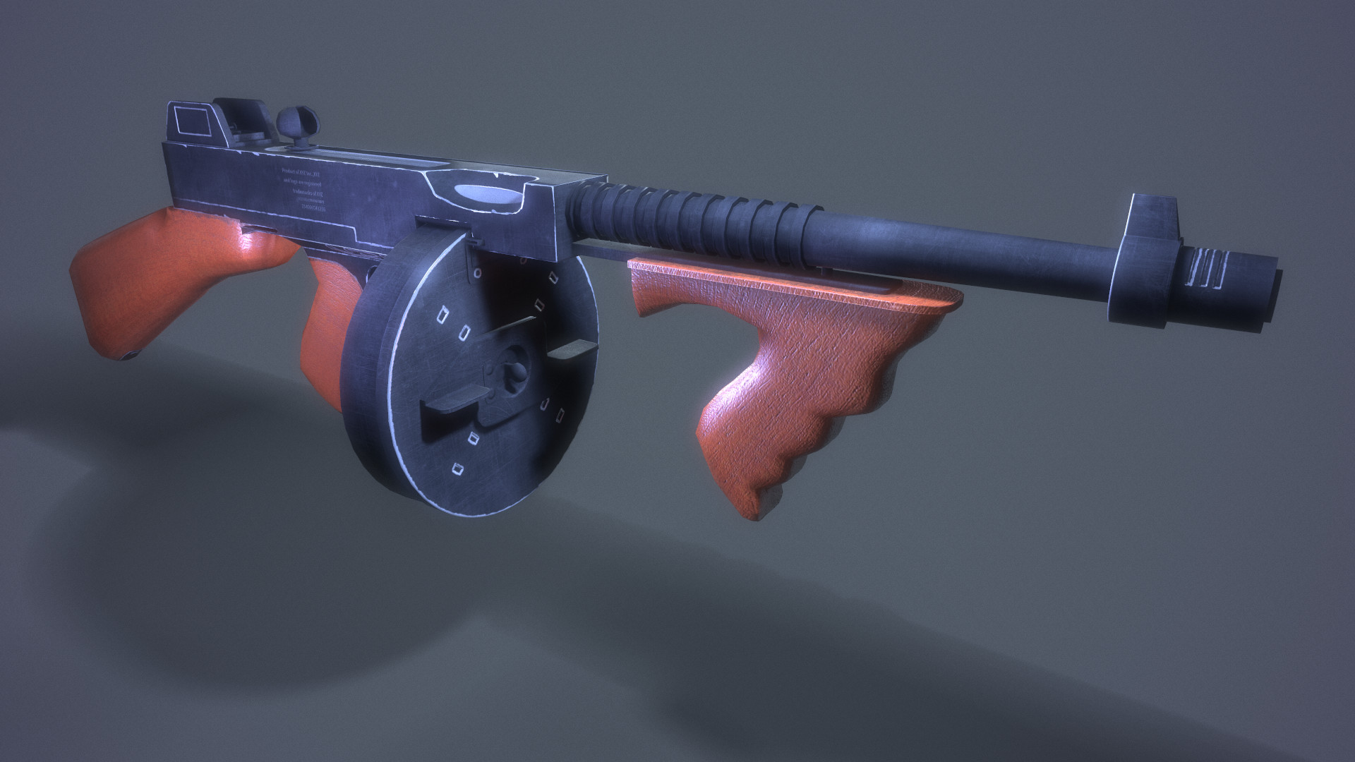 Low guns. Автомат Low Poly. Оружие Low Poly Tommy Gun. Автомат 3д Low Poly.