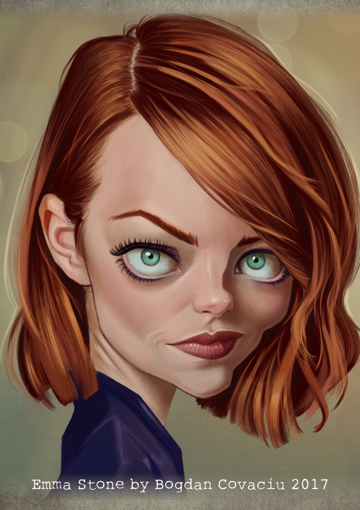 ArtStation - Emma Stone - caricature 2017