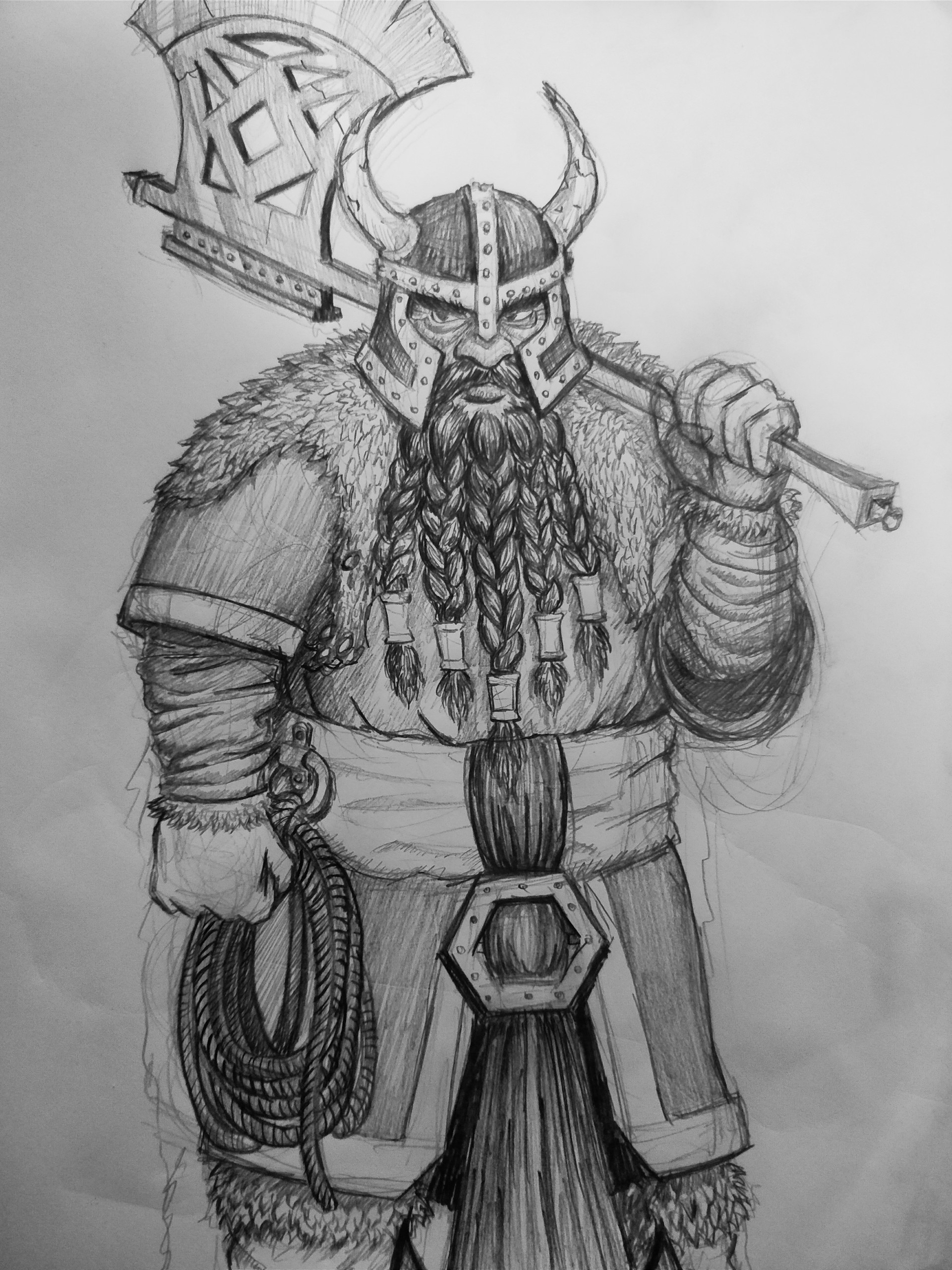 artstation-dwarf-warrior-with-axe