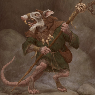 Carlos amaral old rat monk illustration