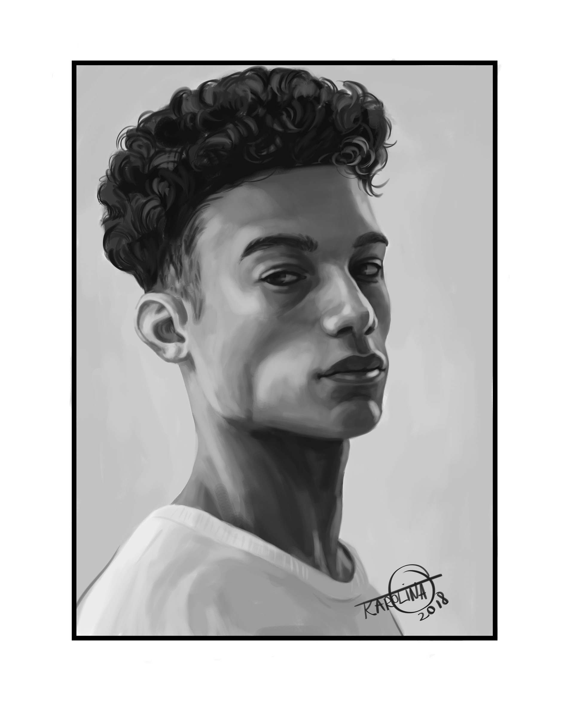 Artstation - Man Realism Black And White Art Concept