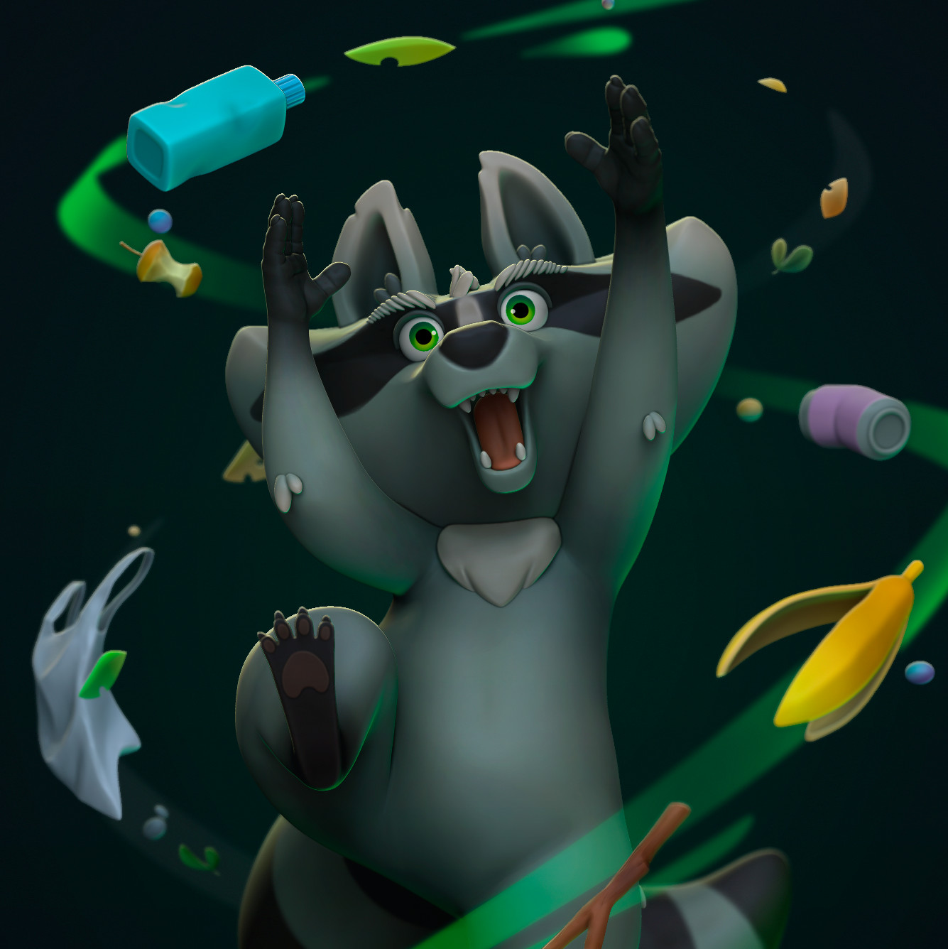 ArtStation - A trash panda and his grapes