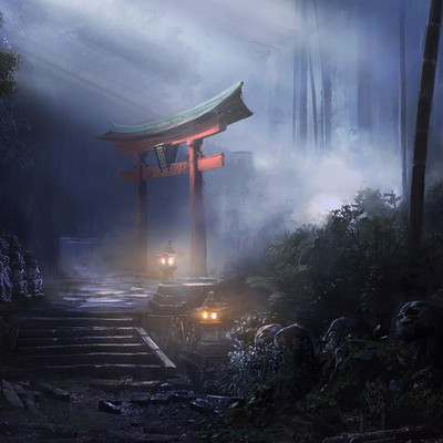Lucas terra entrada para o templo concept 1 matte painting 12