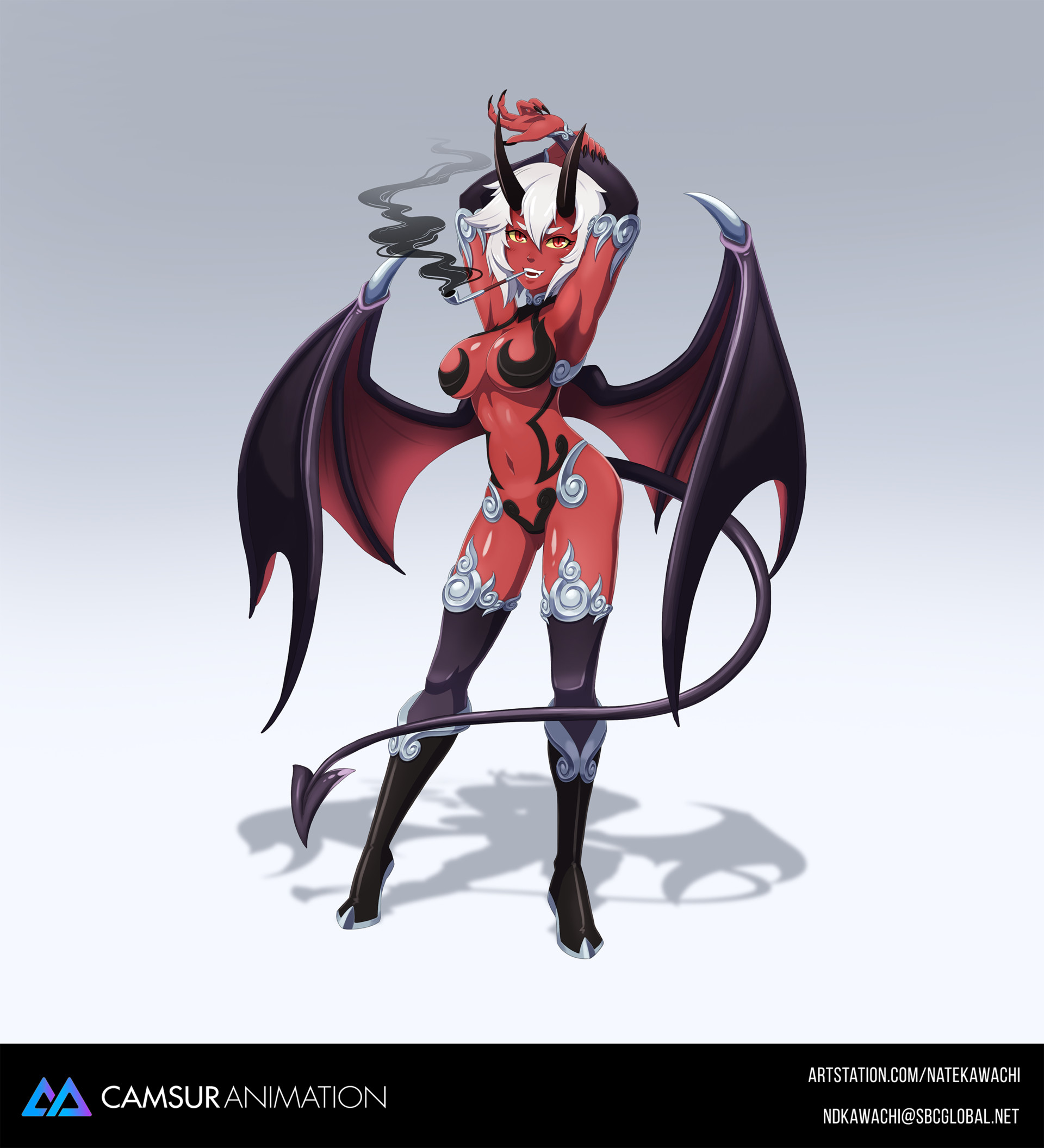 Some succubi concept designs for a demon girl themed slots game that was ne...