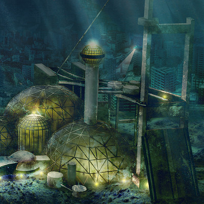 Ozgur serdar ozart futuristic underwater scene