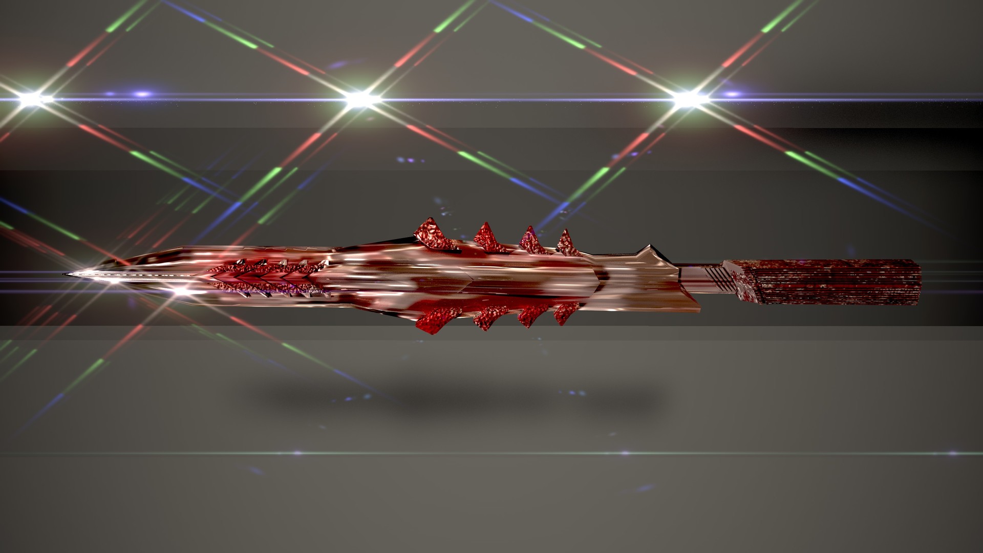 ArtStation - BLOOD STAINED CHROME SWORD 3D MODEL