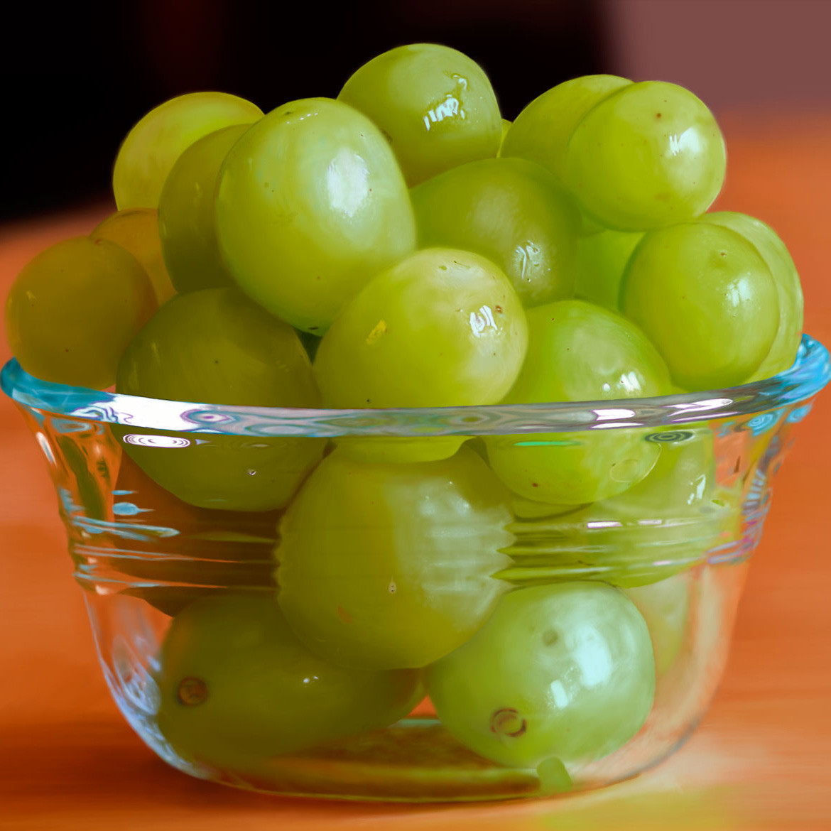 Digital Painting: Grapes in a Bowl