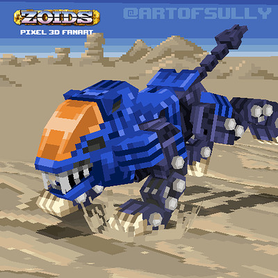 Shield Liger - ZOIDS Lowpoly Pixel Fanart