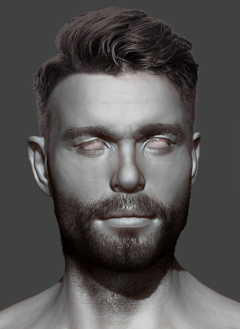 ArtStation - Male Head Study - WIP