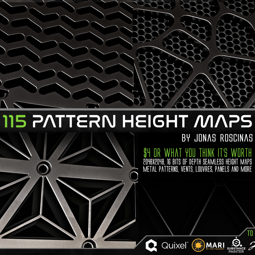 ArtStation - 115 Pattern Height Maps