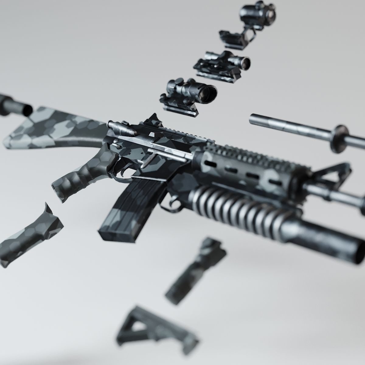 ArtStation FPS Gun Asset (AR15)