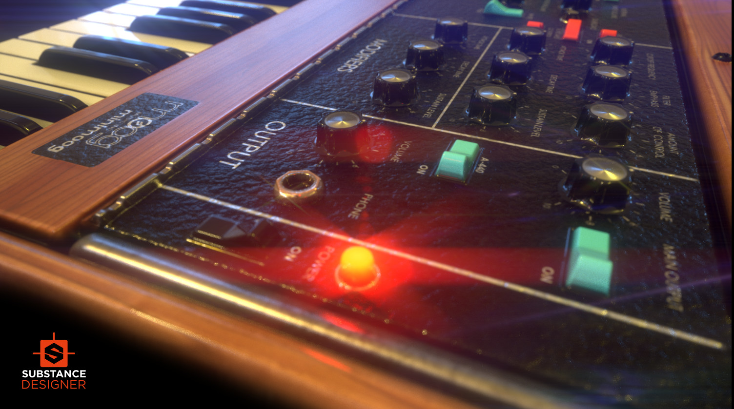 MiniMoog Material - 100% Substance Designer