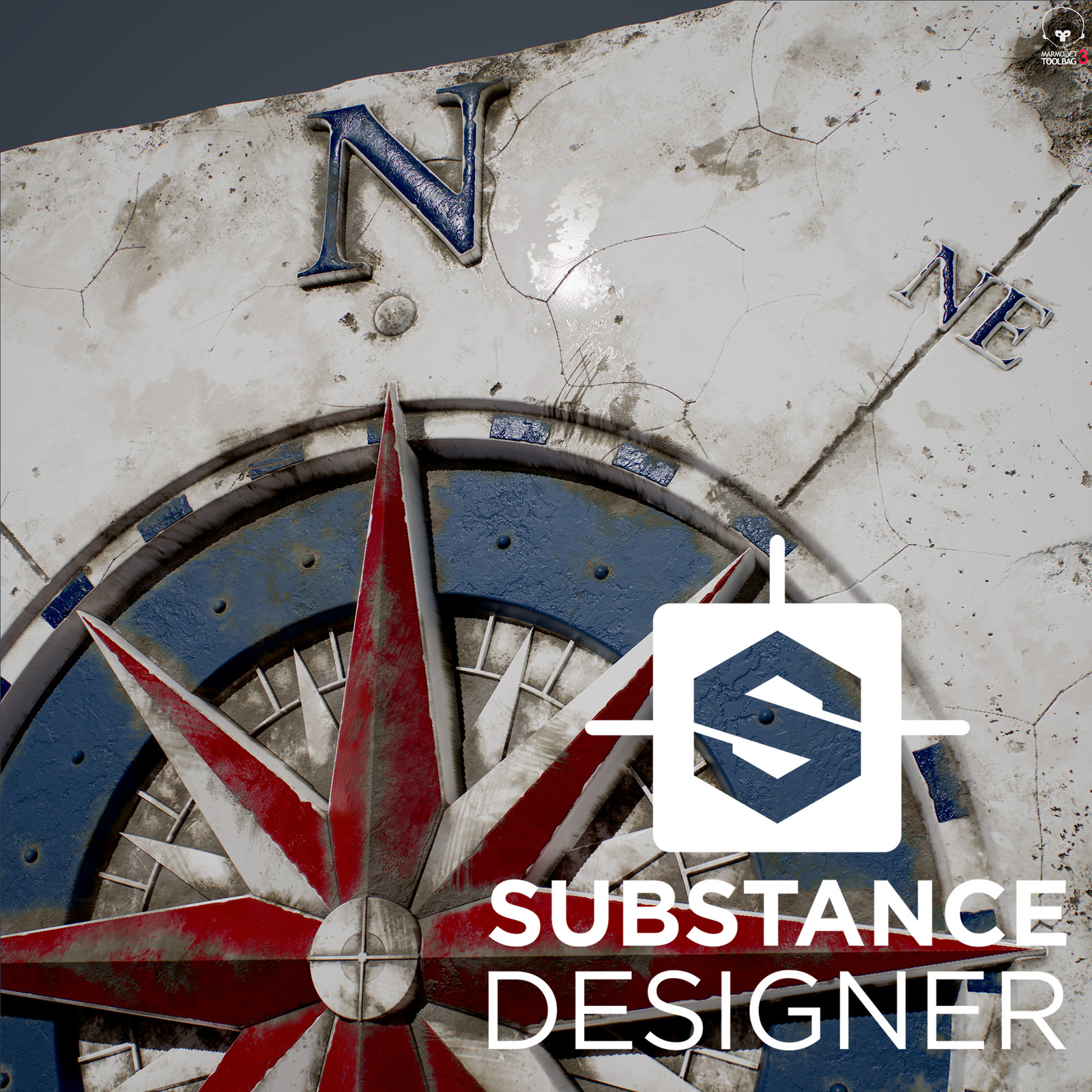 The Compass Rose - 100% procedural, Substance Designer