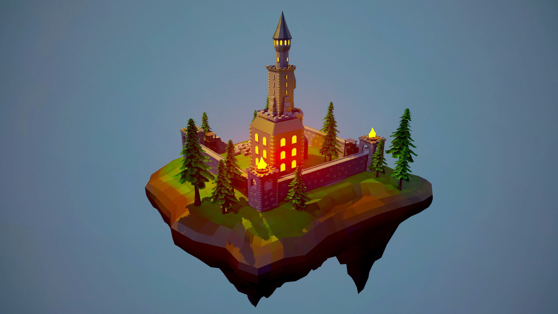 Хогвартс Low Poly