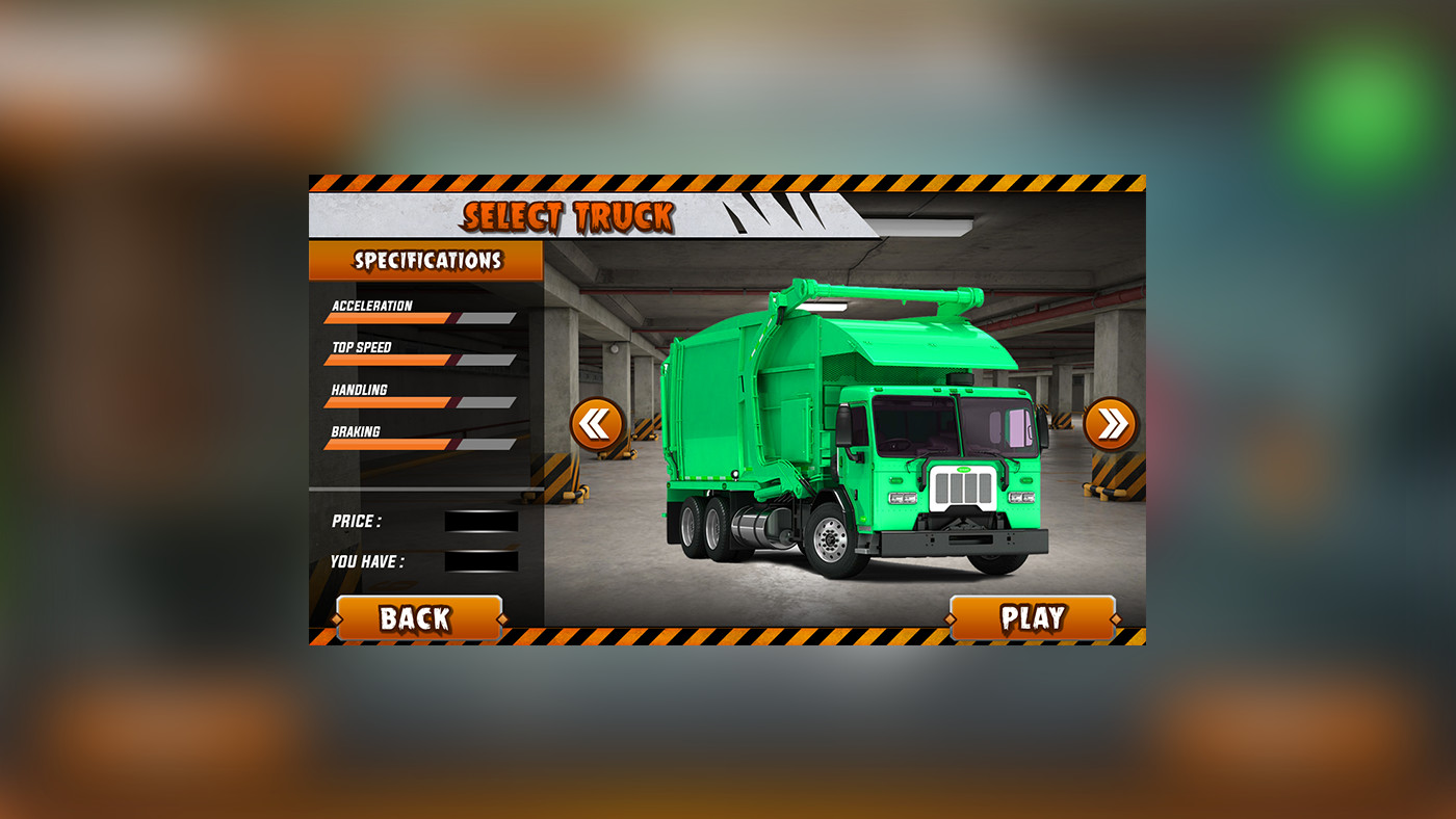 haris mirza - garbage truck game ui