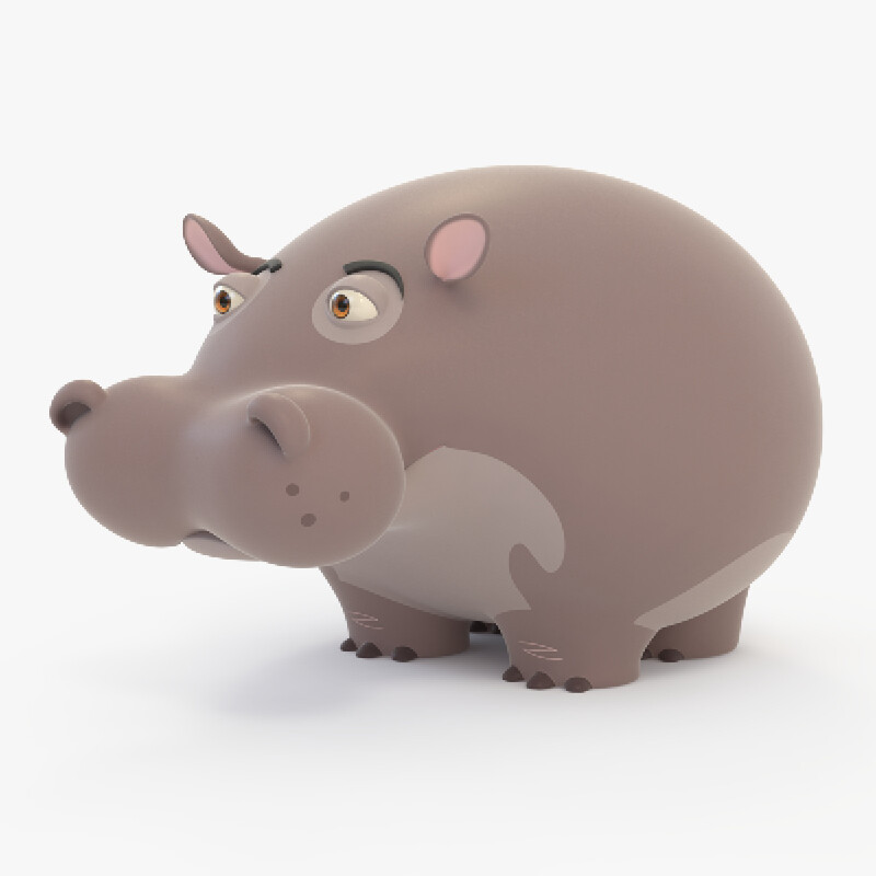 ArtStation - 3D Stylized Cartoon Hippo | 3D Model