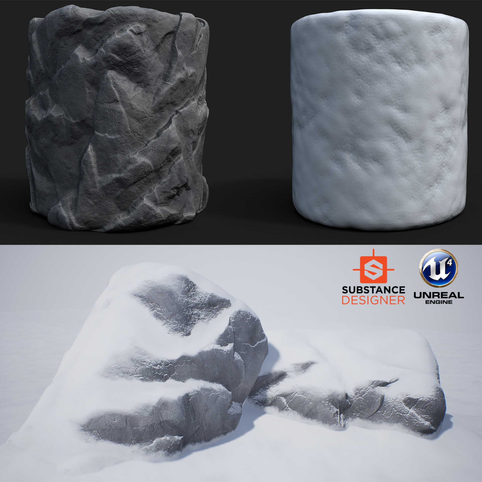 ArtStation - Snowy Rock Material