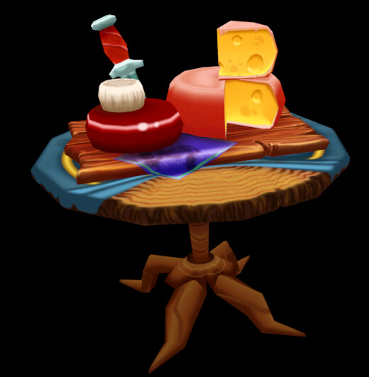 ArtStation - Low Poly Cheese Table Low Poly Cheese Table, Georgia Muller